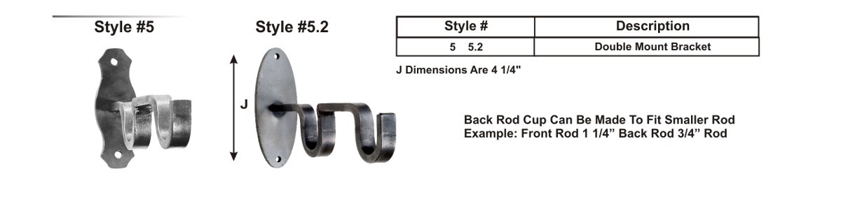 Double Mount Brackets for 3/4" and 1 1/4" Rods